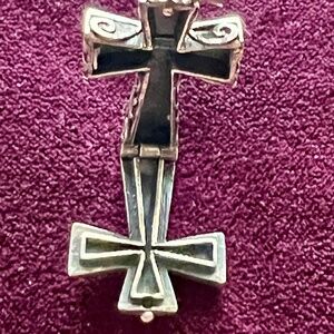 Vintage Celtic Cross with hidden Prayer Box. Very unusual. Sterling Silver